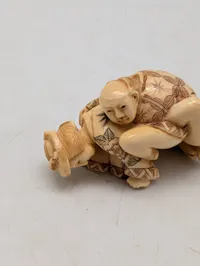 Antik JAPANESE HAND CARVED EROTIC NETSUKE FIGURES EDO / MEIJI PERIODE