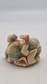 Antik JAPANESE HAND CARVED EROTIC NETSUKE FIGURES EDO / MEIJI PERIODE 