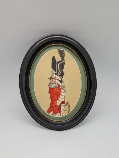 Framed Napoleonic Era Military Silhouette Portrait of a British Officer