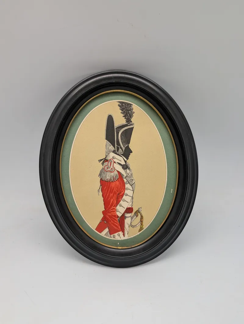 Framed Napoleonic Era Military Silhouette Portrait of a British Officer