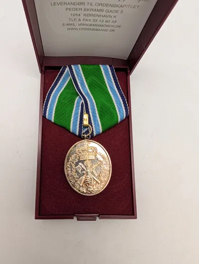 Danish Home Guard Medal for Voluntary Service with Original Case