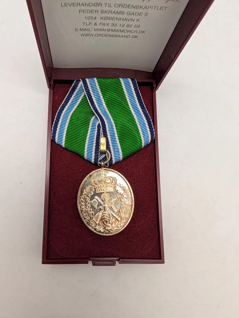 Danish Home Guard Medal for Voluntary Service with Original Case