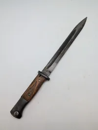 Tysk Mauser K98 Bajonet S84/98 med Trægreb og Serienummer 3465