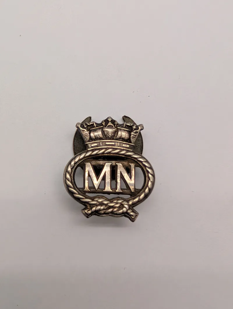 British Merchant Navy Silver Lapel Badge WW2