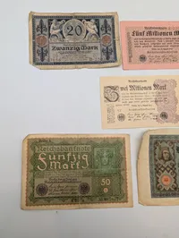 Samling af tyske pengesedler fra Weimarrepublikken, 1910-1923