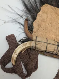 Papua Ny Guinea Stammehovedbeklædning med Kasuarfjer og Svinestødtænder