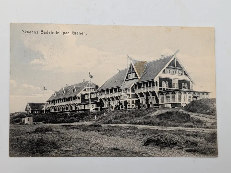Vintage Postcard of Skagens Badehotel paa Grenen, Denmark