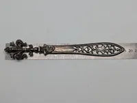 Vintage Silver-Tone Fleur-de-Lis Letter Opener with Pierced Filigree Blade