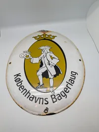 Københavns Bagerlaug Emaljeskilt med Logo