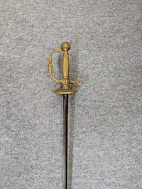 Antique 18th Century Style Brass Hilt Smallsword with Ornate Figural Guard