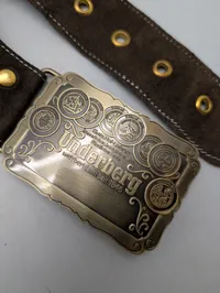 Underberg Vintage Bæltespænde med Brun Ruskindslæderrem