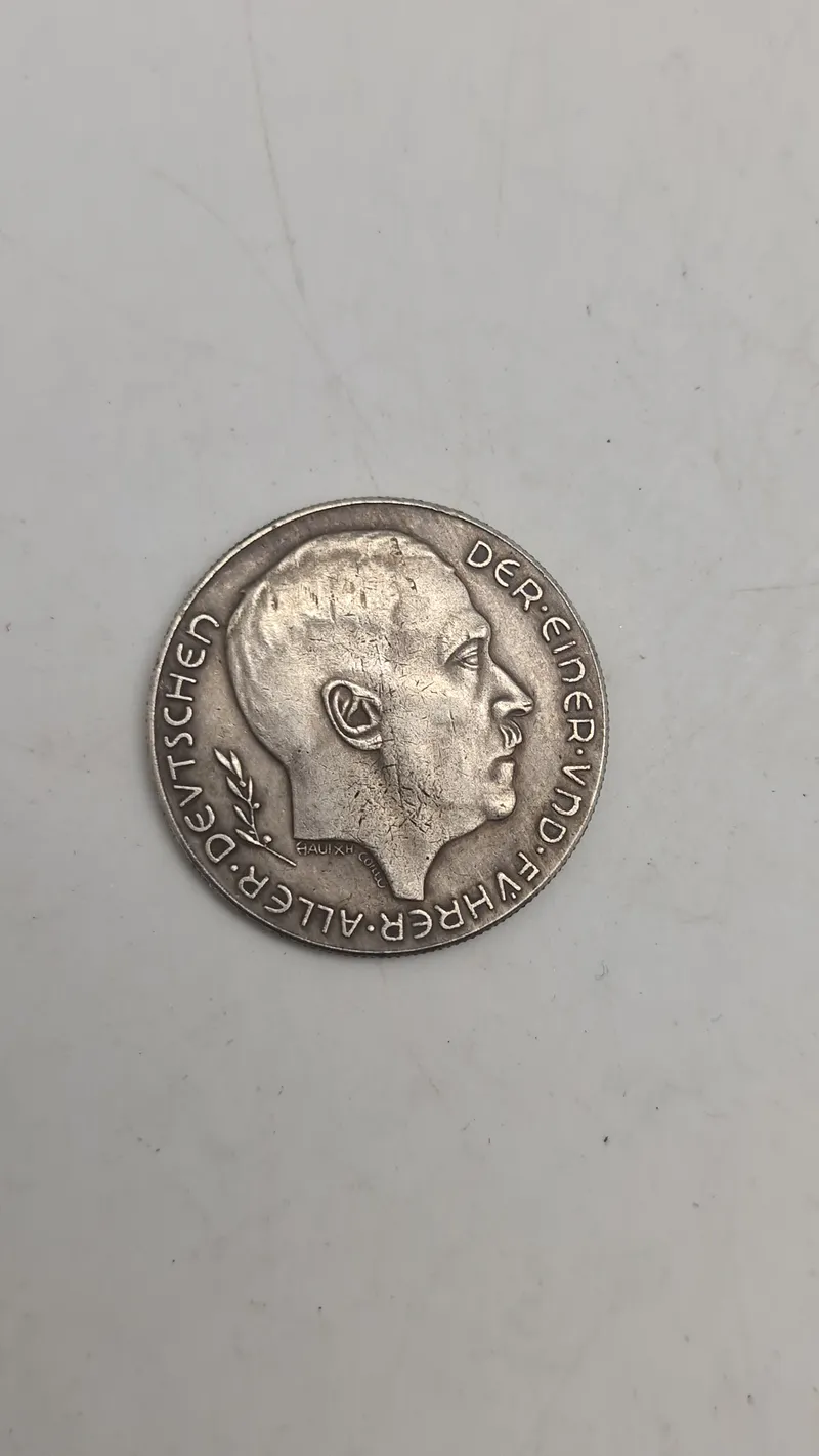 Tysk Hitler mønt, original 