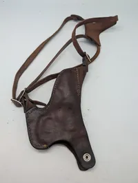 Vintage Brun Læder Skulderhylster til Pistol
