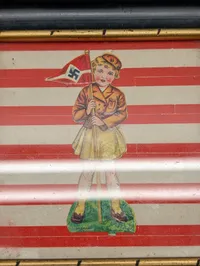 Tysk propaganda-illustration af barn med hagekorsflag
