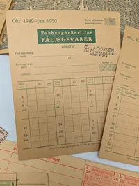 Vintage Danish WWII-Era and Post-War Ration Cards and Coupons