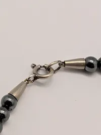Sterling Silver and Hematite Bead Necklace