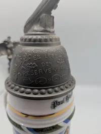Tysk Militær Reservist Ølkrus med Zeppelin-låg, 1912-13 Tondern (Tønder) 