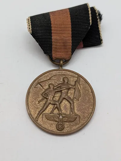 Tysk Anschluss-medalje 1. oktober 1938 med originalt bånd