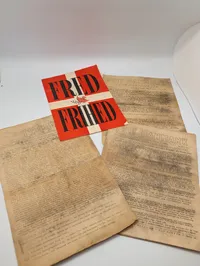 Danish WWII Resistance Newspapers and Fred Frihed Propaganda Flyer