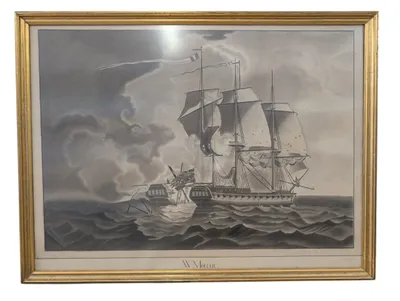 Wilhelm Lucas Møller, Maritimt Søslag, 1799, W. L. Møller, Søkadettegning, 