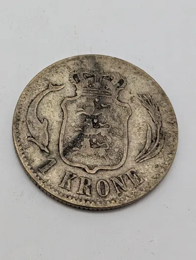 Danmark 1 Krone 1876 Christian IX sølvmønt