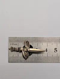 Vintage Military Style Dagger and Banner USA Lapel Pin WW2