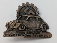 1938 Volkswagen Factory Foundation Stone Laying Commemorative Pin POSTWAR 