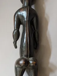 Hand-Carved African Baule Male Ancestor Figure in Dark Hardwood