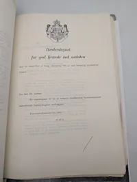 Dansk ordenshistorisk brev og bånd vedrørende Fortjensttegnet