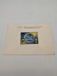 Tysk postkuvert fra 1930'erne med Hindenburg-frimærker og propagandamærkat