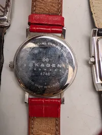 Samling af seks Skagen Denmark armbåndsure