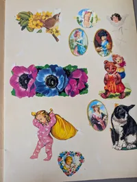 Samling af vintage danske glansbilledalbum og scrapbøger