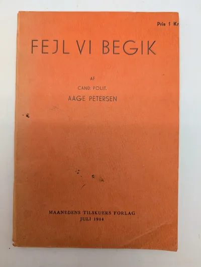 Antik dansk historisk bog om dansk politik 1914-1939