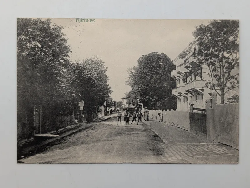 Vintage Taarbæk Denmark Street Scene Topographical Postcard