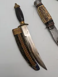 Collection of Vintage Fixed Blade Knives and Kukri with Sheaths