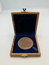 Israelsk Jerusalem Bronze Medalje i Oliventræsetui
