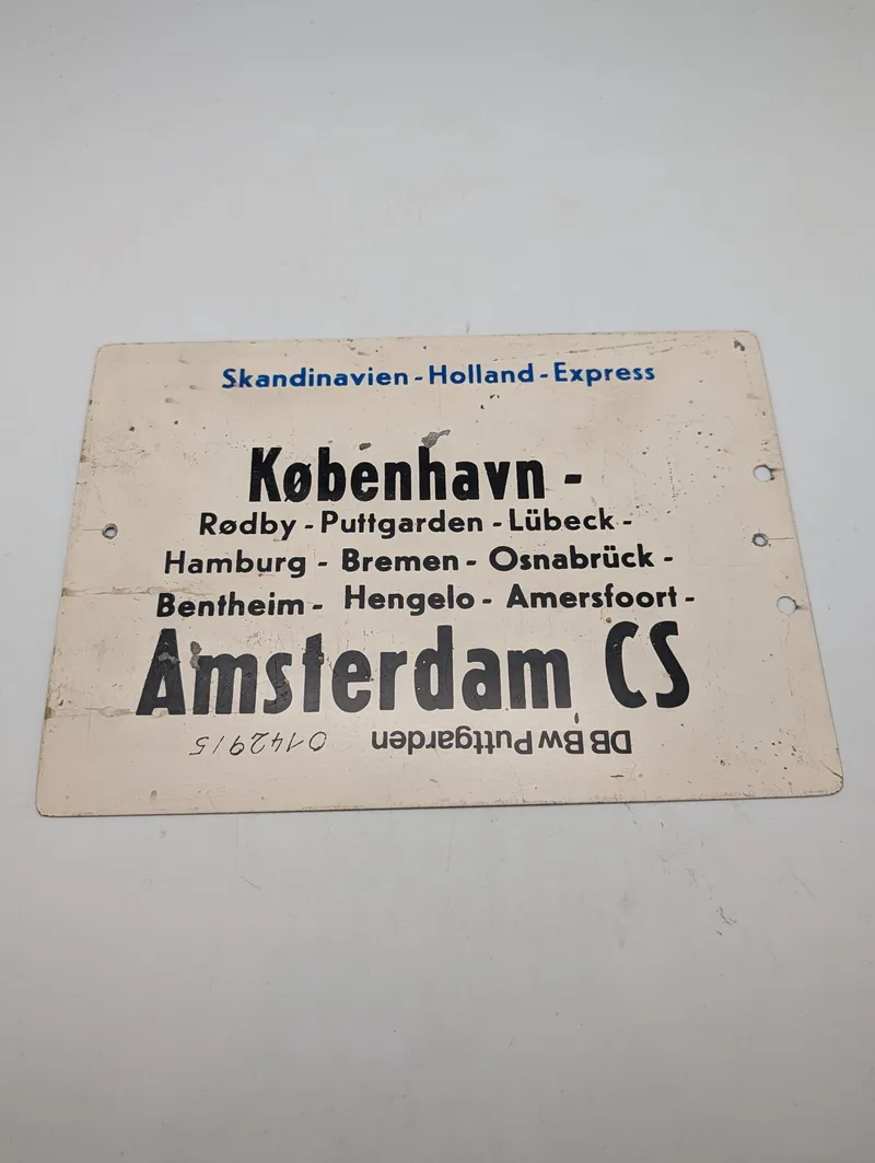 DB Skandinavien-Holland-Expressskilt, København - Amsterdam CS