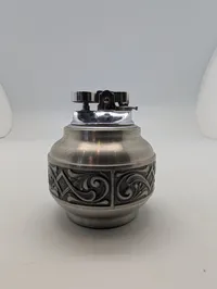Vintage Silver-Tone Ornate Scrollwork Table Lighter