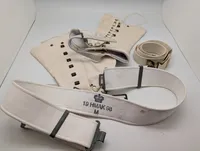 Danish Military HMAK White Canvas Webbing Belt and Gaiters Set MP Søværnet 