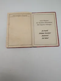 Tysk Arbejdsfront (DAF) Medlemsbog fra 1930'erne