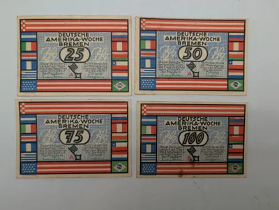 Deutsche Amerika-Woche Bremen nødpenge-sæt (25, 50, 75, 100)