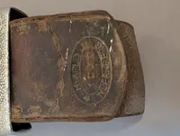Tysk Wehrmacht Bæltespænde med Lædertunge fra H. Arld, Nürnberg