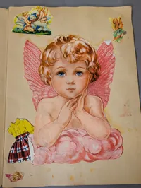 Samling af vintage danske glansbilledalbum og scrapbøger