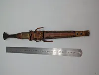 Antique North African Tuareg Telek Dagger with Leather Sheath