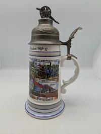 Tysk Reservist-ølkrus fra 1. Fuss-Artillerie-Regiment München 1907