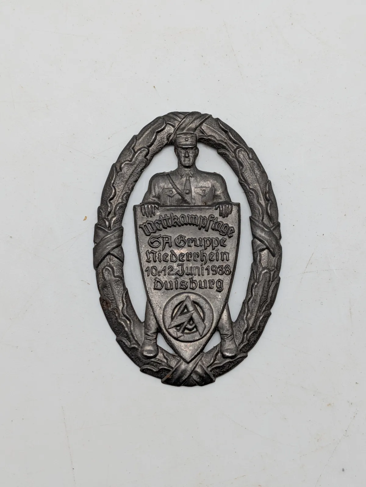 1938 SA Gruppe Niederrhein Wettkampftage Duisburg Commemorative Badge