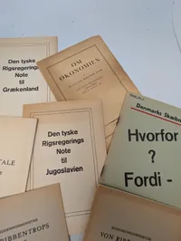 Samling af 9 danske nazistiske propaganda-pamfletter fra 2. verdenskrig