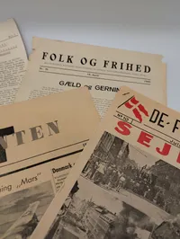 Samling af danske illegale modstandsblade fra 2. verdenskrig