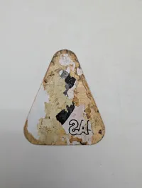Vintage Dansk celluloid  skilt med Teksten "PAS PÅ!" DSB 