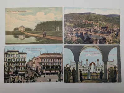 Set of Four Early 20th Century European Topographical Postcards